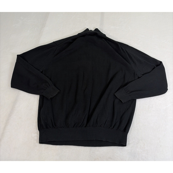 Lacoste Sweater Mens Size 9 Black 100% Cotton 1/4 Zip Pullover Long Sleeve Chrty - Picture 8 of 10